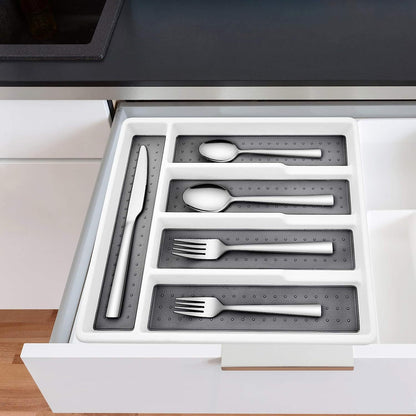 5-Compartment Cutlery Utensils Holder Storage Box Silverware Tray Drawer Organizer