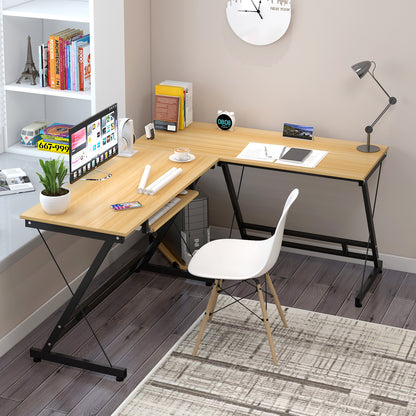 Oracle Corner Computer Desk Office Double Workstation (Oak)