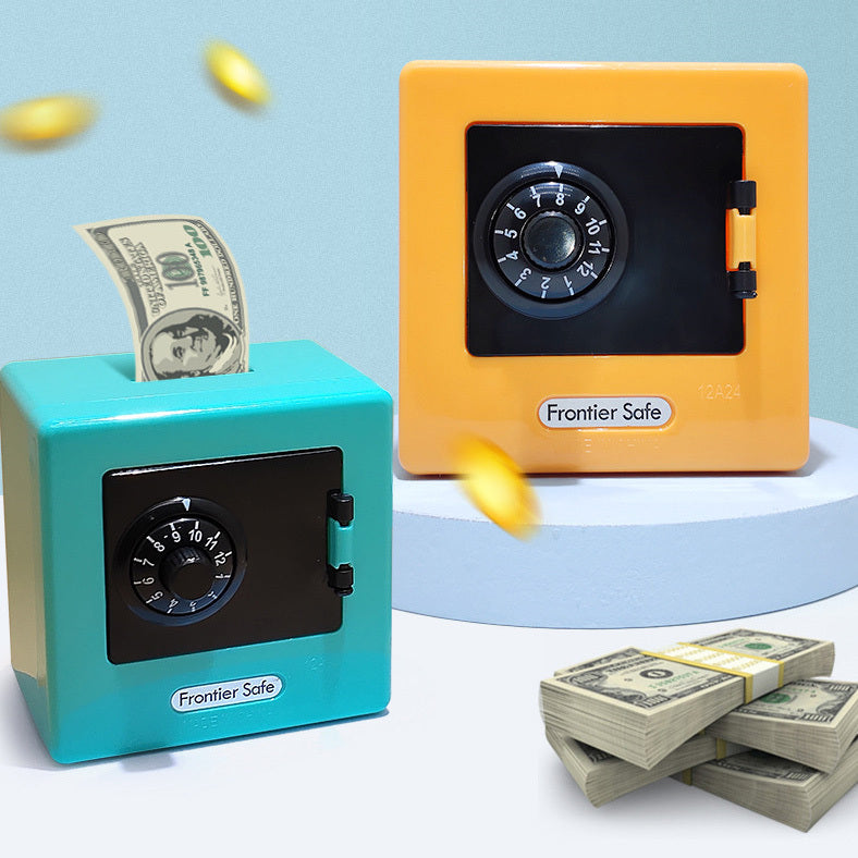 Mini Piggy Bank Combination Lock Safe Deposit Money Box (Aqua)