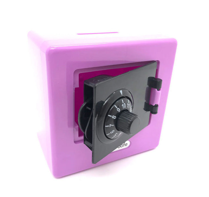 Mini Piggy Bank Combination Lock Safe Deposit Money Box (Purple)