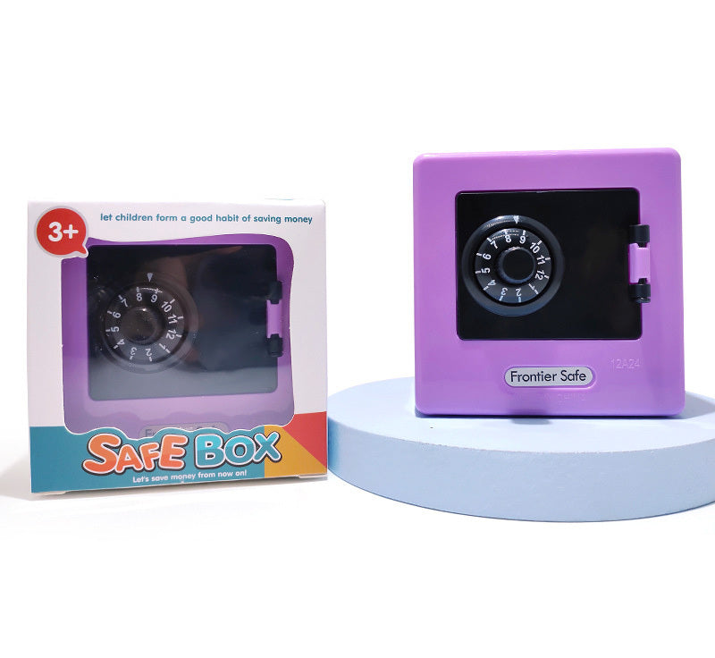 Mini Piggy Bank Combination Lock Safe Deposit Money Box (Purple)