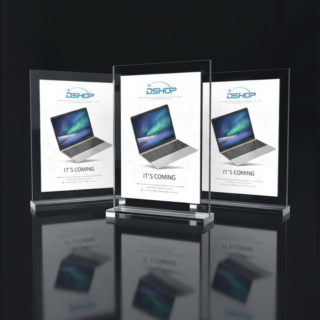 3-Pack A4 Clear Acrylic Vertical Display Sign Holders