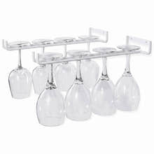 2 x Wine Glass Hanger Rack Kitchen Bar Stemware Metal Storage Organiser (White)