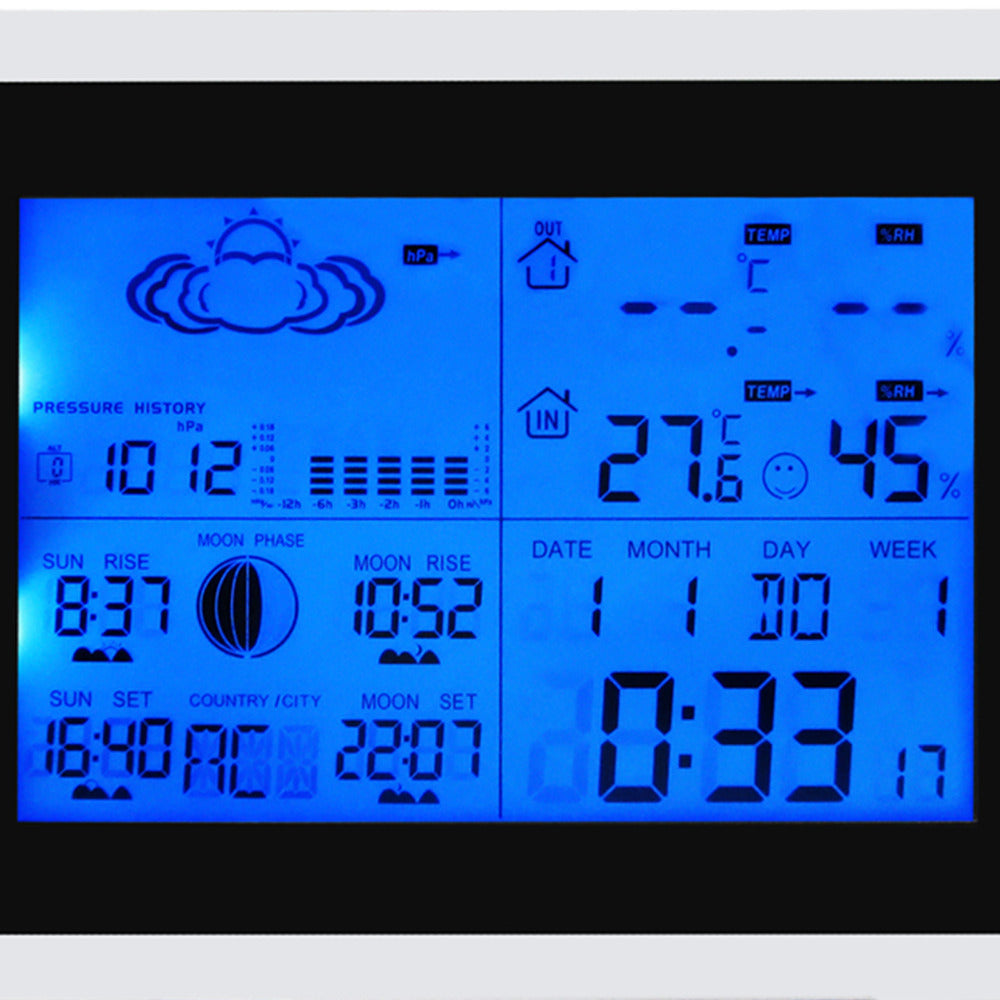 Multi-function Wireless Weather Station Barometer with Outdoor Remote Sensor