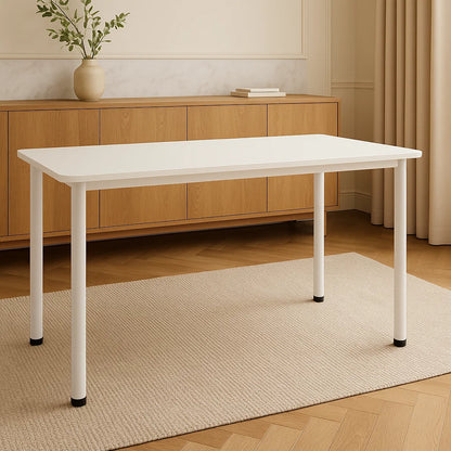 Heritage Industrial White Wood & Metal Dining Table 120cm