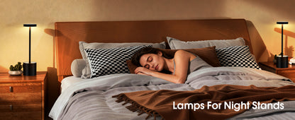 Luxury Designer LED Metal Tall Table Lamp Cordless Touch Sensor Night Light (Black)