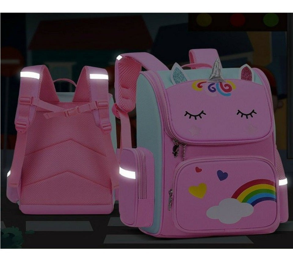 Cute Unicorn Backpack School Bag Girl's Pink Shoulder Bag