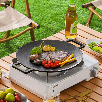 Large Non-stick BBQ Grill Frying Griddle Fry Pan Multifunction Cast Iron Cookware 32cm