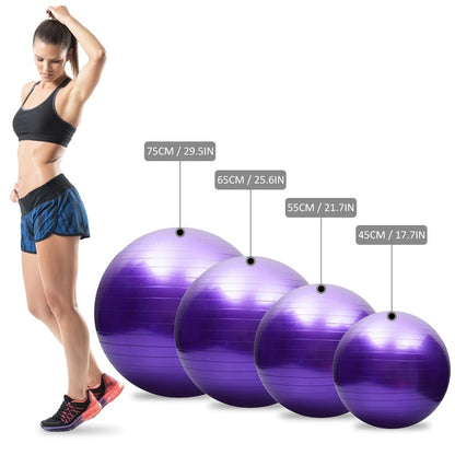 Professional Yoga Exercise Gym Ball (45cm, Purple)