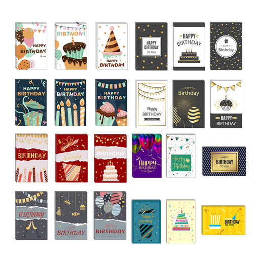 24 x Unique Assorted Designs Happy Birthday Cards