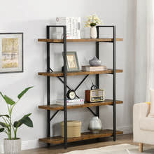 Envision Rustic 4-Tier Bookcase Storage Shelf Organizer