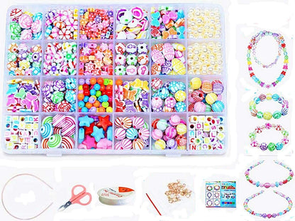 550 x DIY Creative Beads Charms Jewellery Making Arts Crafts Kit Supplies for Bracelets Necklaces