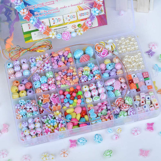 550 x DIY Creative Beads Charms Jewellery Making Arts Crafts Kit Supplies for Bracelets Necklaces