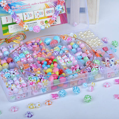 550 x DIY Creative Beads Charms Jewellery Making Arts Crafts Kit Supplies for Bracelets Necklaces