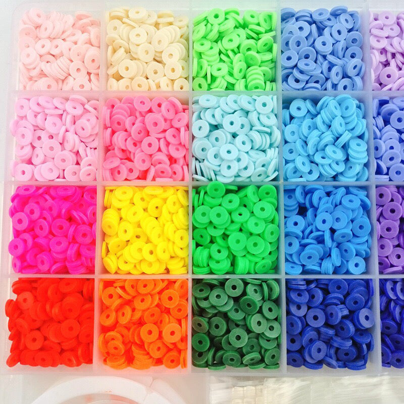 6000 x Multicolour DIY Clay Beads Set Jewellery Making Craft Kit Supplies Charms Bracelets Necklaces