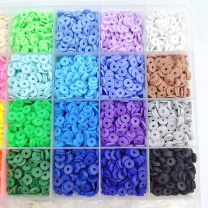 6000 x Multicolour DIY Clay Beads Set Jewellery Making Craft Kit Supplies Charms Bracelets Necklaces