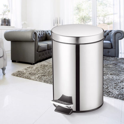 Stainless Steel Garbage Rubbish Bin with Pedal 12L