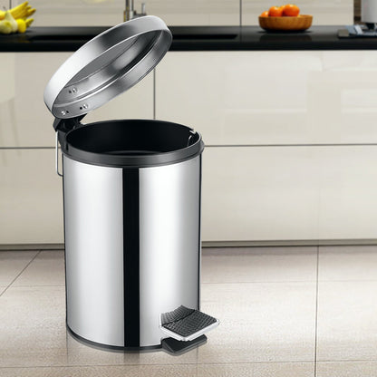 Stainless Steel Garbage Rubbish Bin with Pedal 12L