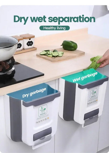 10L Hanging Foldable Kitchen Garbage Rubbish Bin Waste Organiser