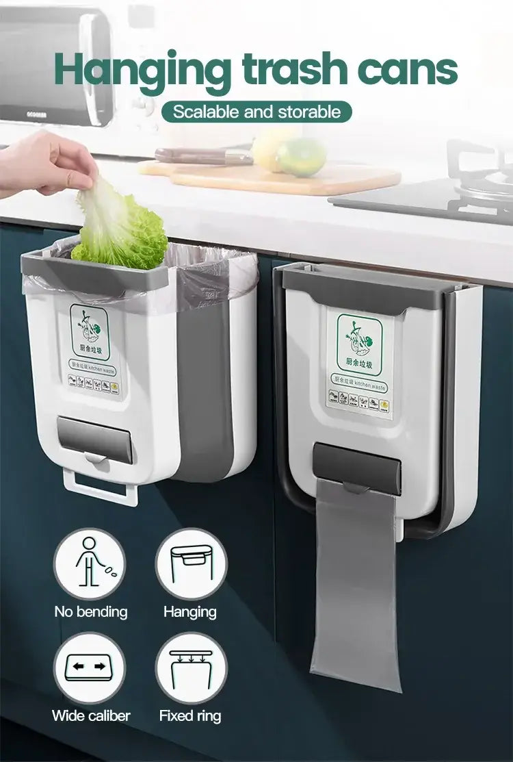 10L Hanging Foldable Kitchen Garbage Rubbish Bin Waste Organiser