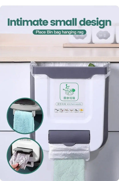 10L Hanging Foldable Kitchen Garbage Rubbish Bin Waste Organiser