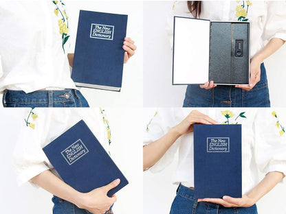 Dictionary Book Safe Security Box with Combination Lock (Navy)