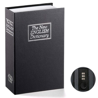 Dictionary Book Safe Security Box with Combination Lock (Black)