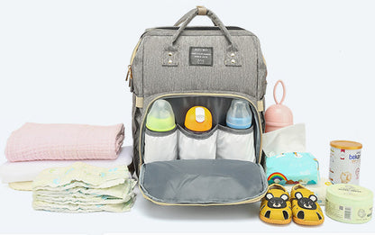 2-in-1 Nappy Bag with Baby Change Bed (Grey)