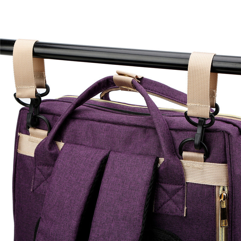 2-in-1 Nappy Bag with Baby Change Bed (Purple)