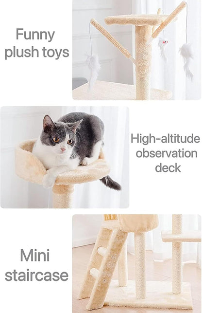 Deluxe Multi-Level Cat Tree Tower with Scratching Posts