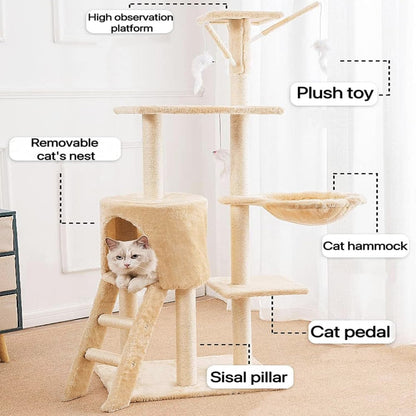 Deluxe Multi-Level Cat Tree Tower with Scratching Posts