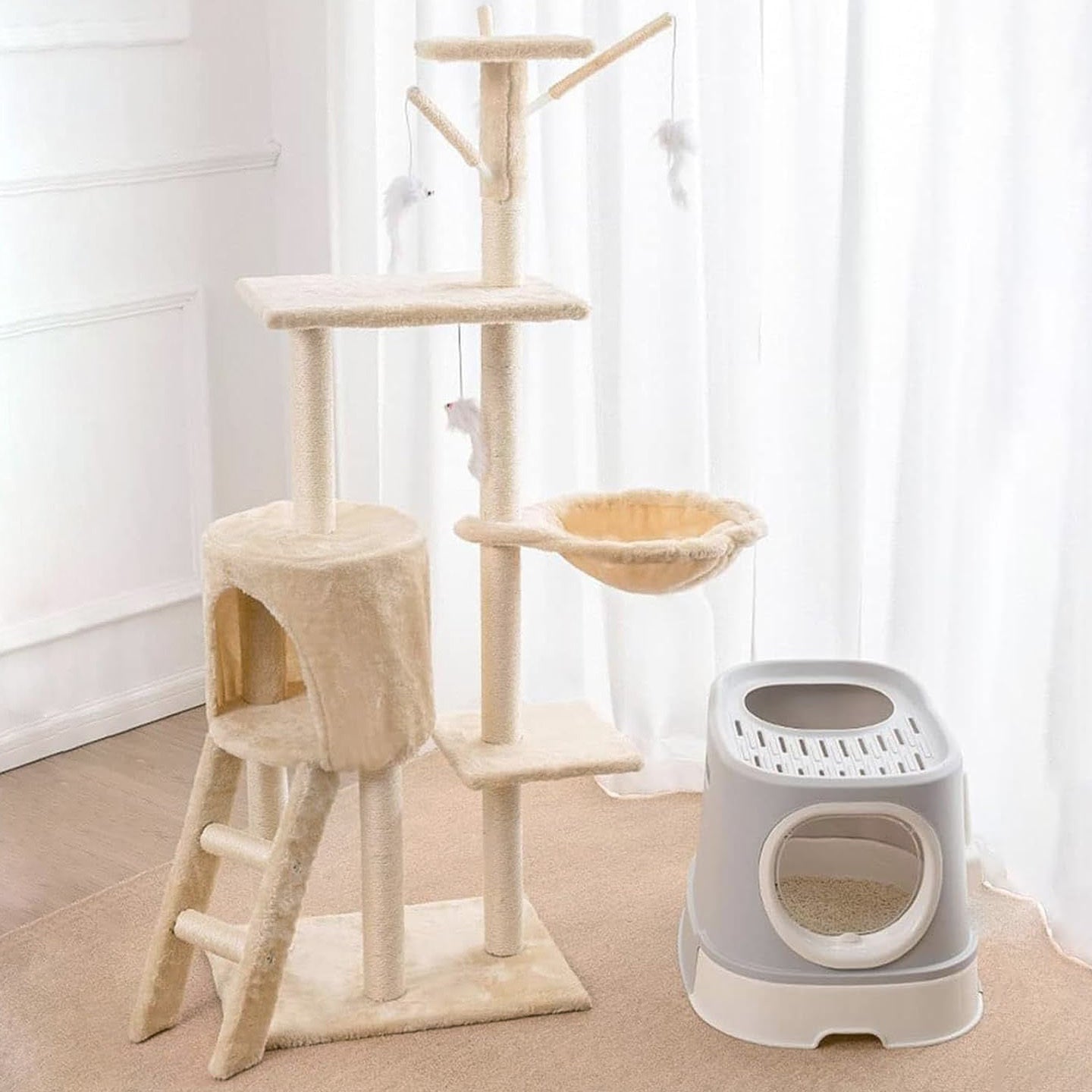 Deluxe Multi-Level Cat Tree Tower with Scratching Posts