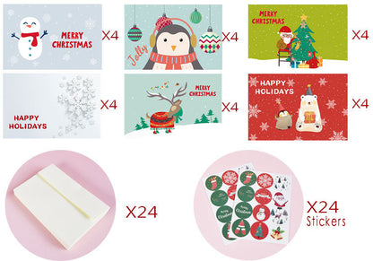 24 x Unique Assorted Designs Christmas Cards