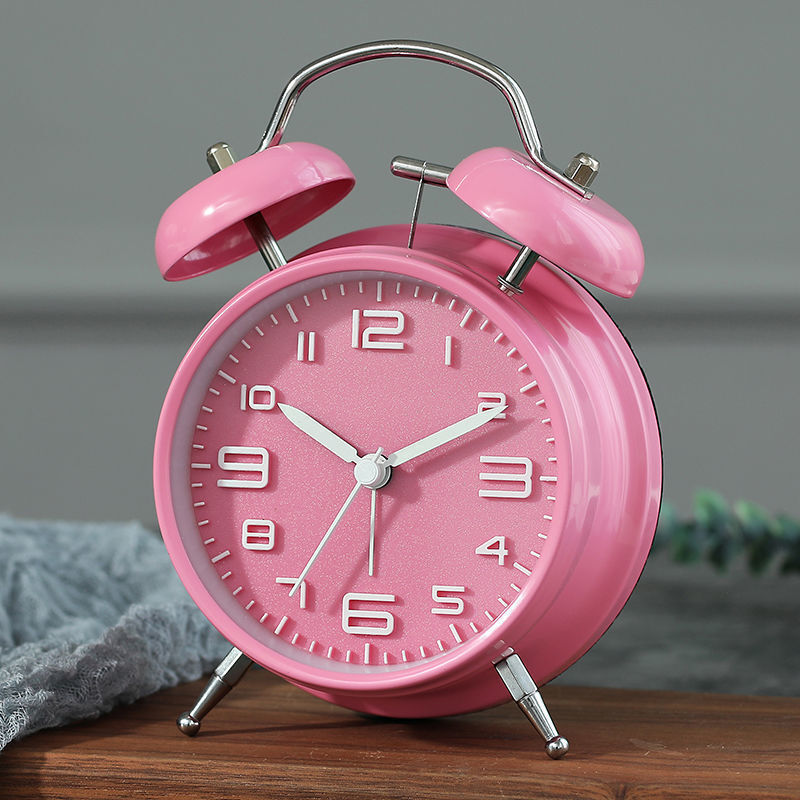 Twin Bell Classic Alarm Clock (Pink)