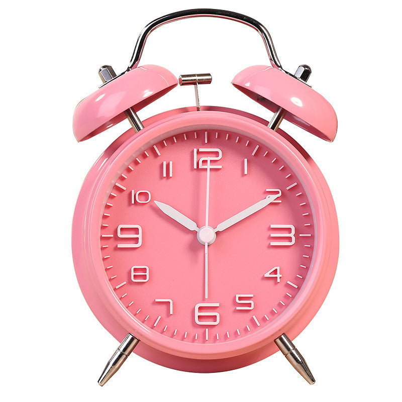 Twin Bell Classic Alarm Clock (Pink)