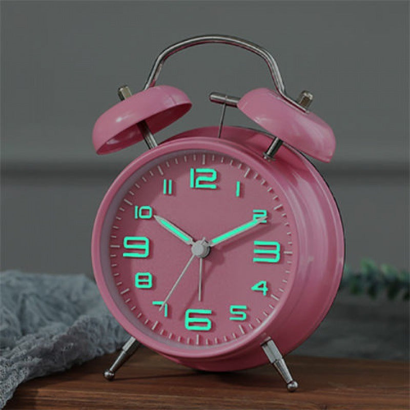 Twin Bell Classic Alarm Clock (Pink)