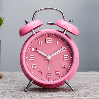 Twin Bell Classic Alarm Clock (Pink)