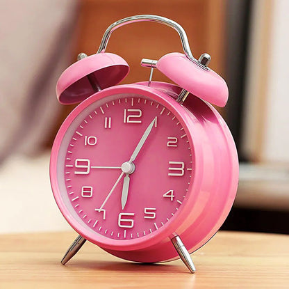 Twin Bell Classic Alarm Clock (Pink)