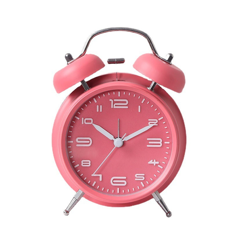 Twin Bell Classic Alarm Clock (Pink)