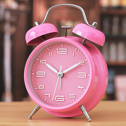 Twin Bell Classic Alarm Clock (Pink)