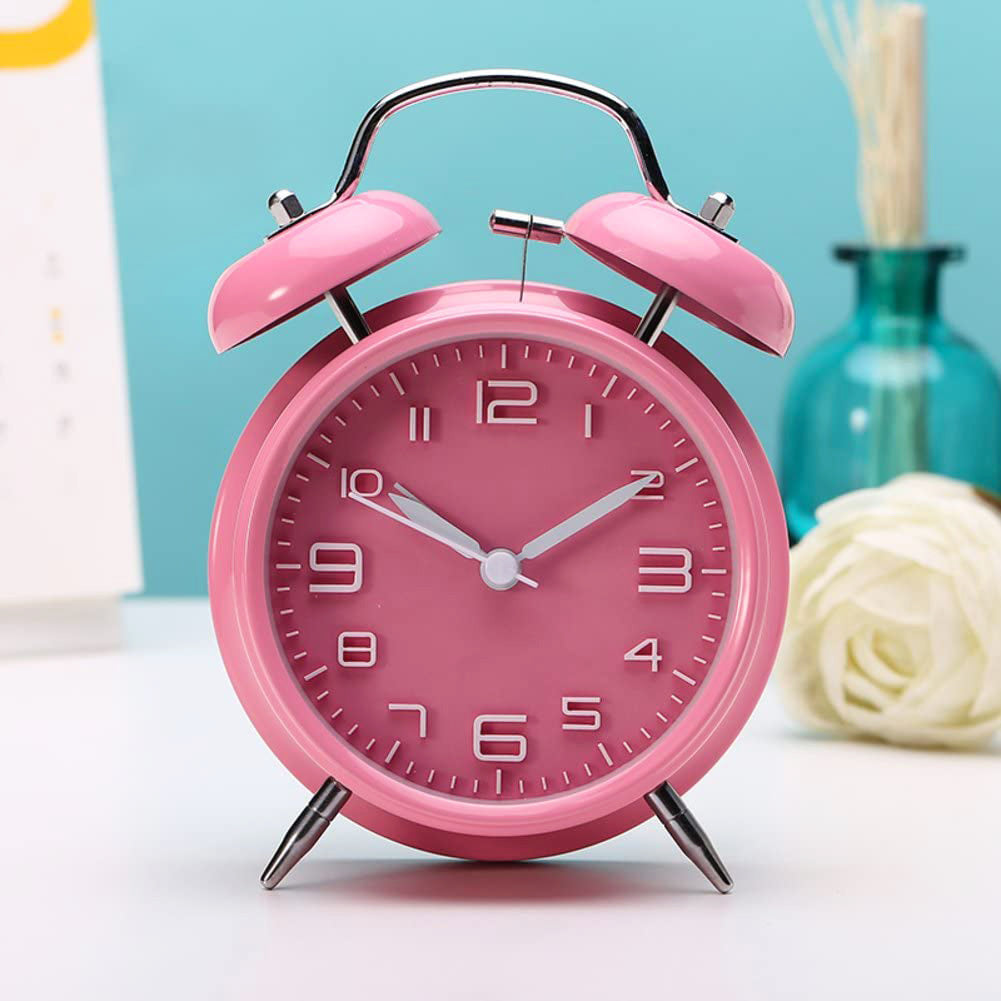 Twin Bell Classic Alarm Clock (Pink)