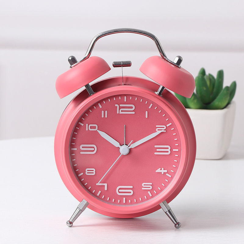 Twin Bell Classic Alarm Clock (Pink)