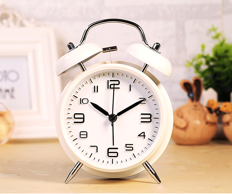 Twin Bell Classic Alarm Clock (White)