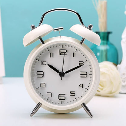 Twin Bell Classic Alarm Clock (White)