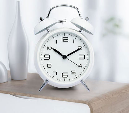 Twin Bell Classic Alarm Clock (White)