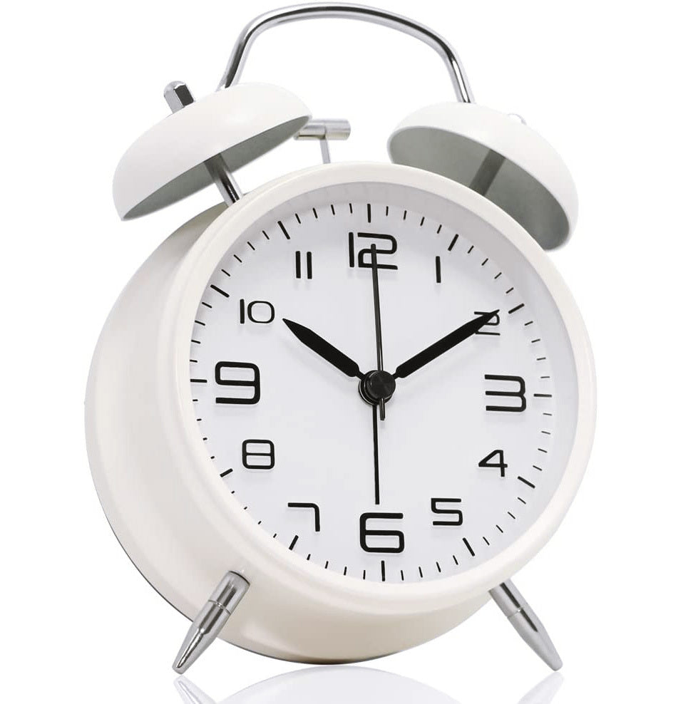 Twin Bell Classic Alarm Clock (White)