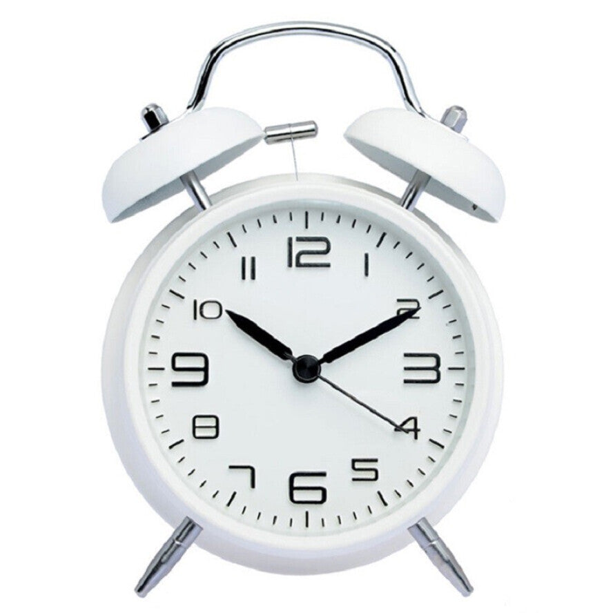 Twin Bell Classic Alarm Clock (White)