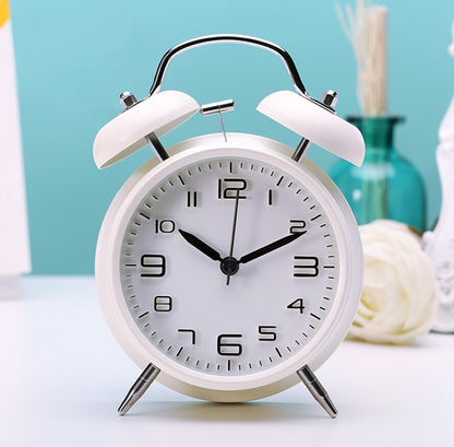 Twin Bell Classic Alarm Clock (White)