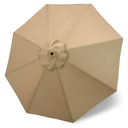 3m Patio Umbrella Replacement Cover 10ft 8 Ribs Large Outdoor Canopy (Beige)