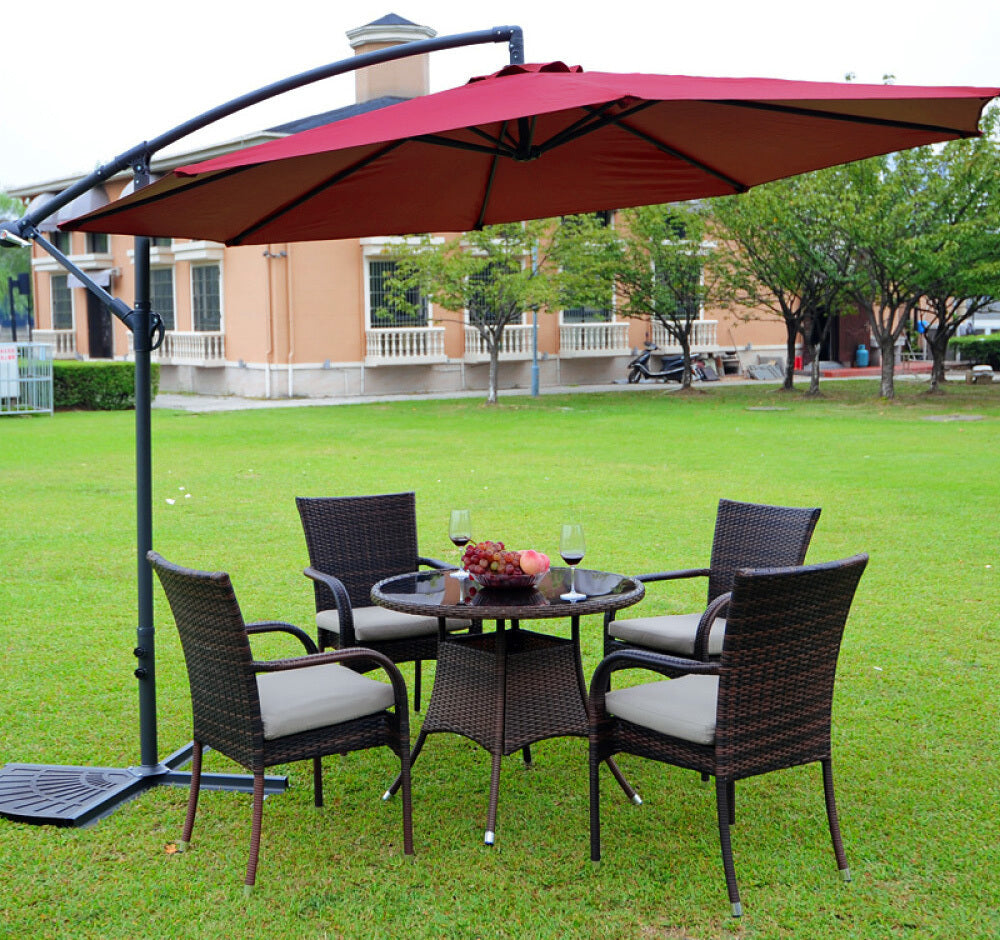 3m Patio Umbrella Replacement Cover 10ft 8 Ribs Large Outdoor Canopy (Maroon)